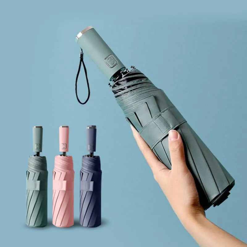 Ultralight Sturdy 3-Speed Infrared Blocking Folding Rain Automatic Umbrella Unisex Strong Ratio Umbrella Small Umbrella