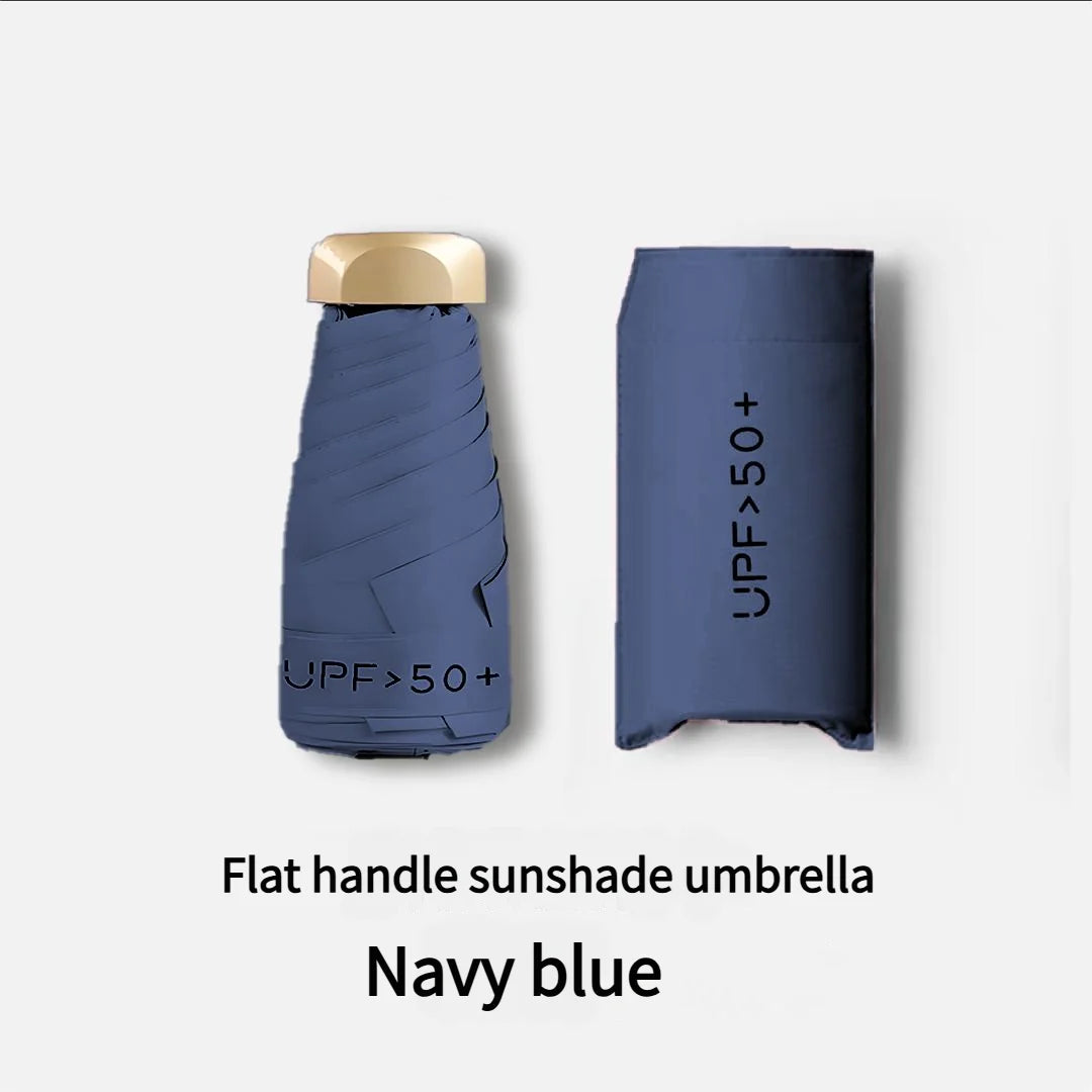 Ultra Light Small Mini Women Five Fold Umbrella Sun Proof Sun Proof anti UV Sun Rain Dual Use Umbrella Thick Black Glue Pocket S